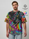 Мужская футболка оверсайз / психоделика