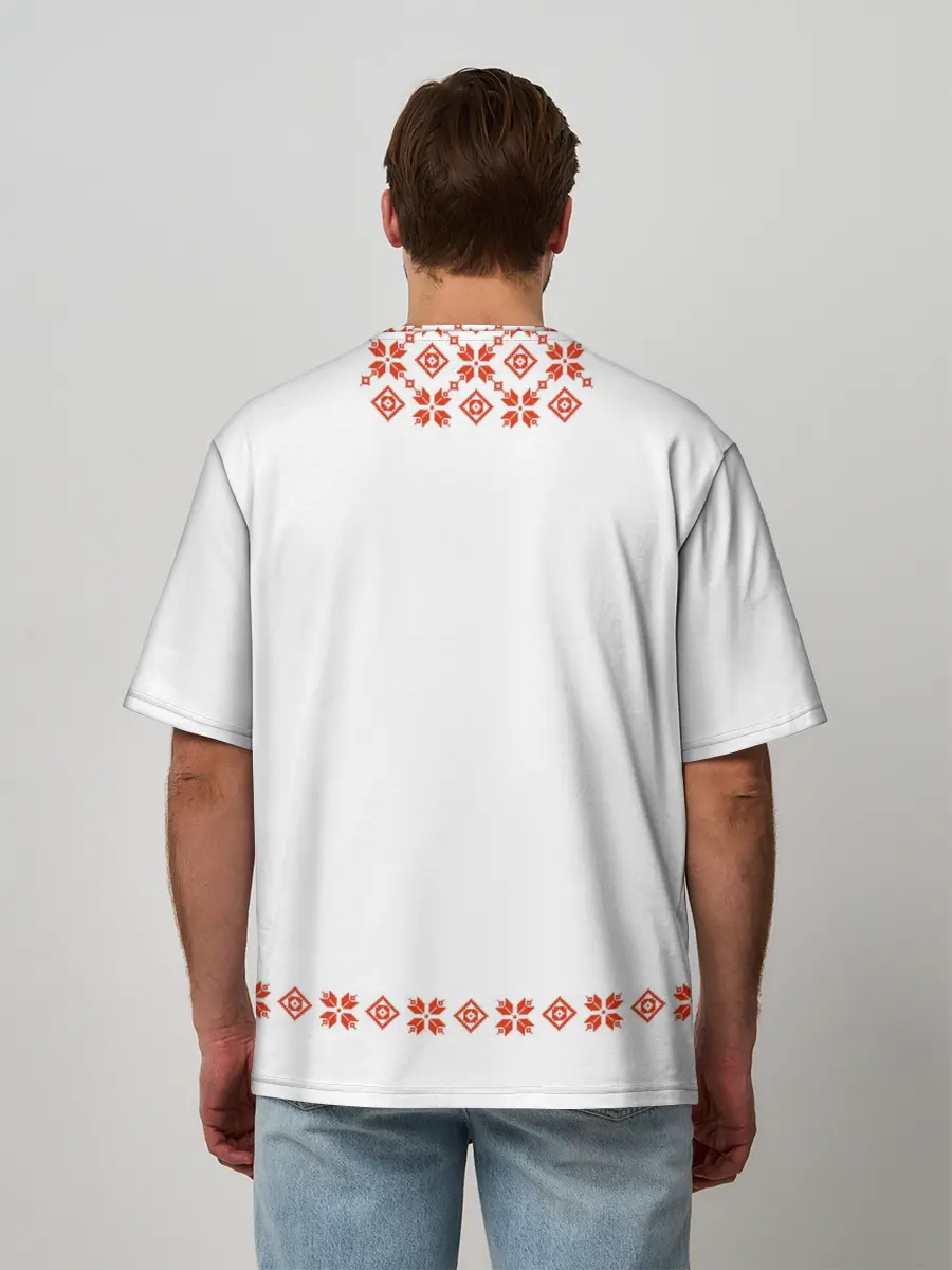 Мужская футболка оверсайз / Белорусская вышиванка