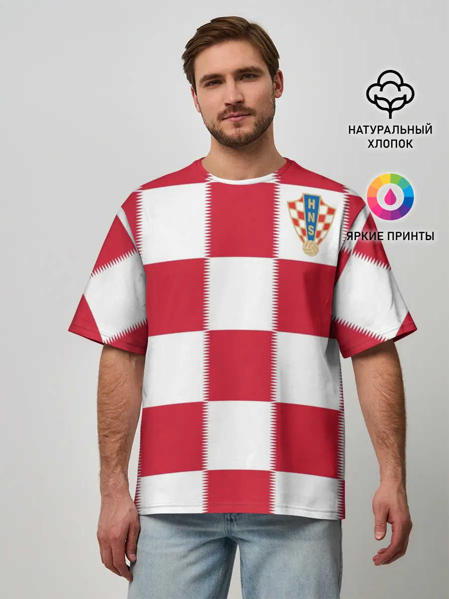 Мужская футболка оверсайз / Форма Хорватии