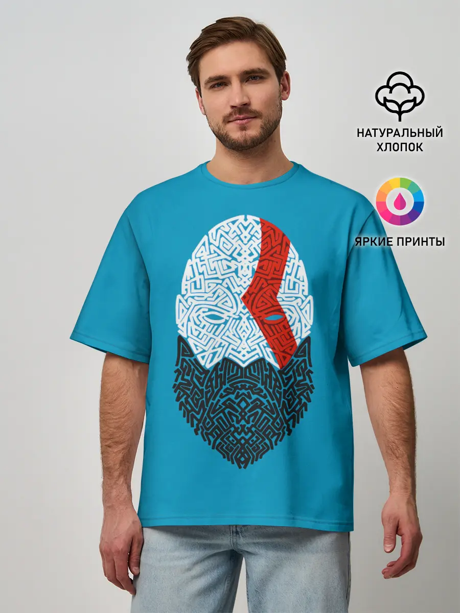 Мужская футболка оверсайз / Бог войны