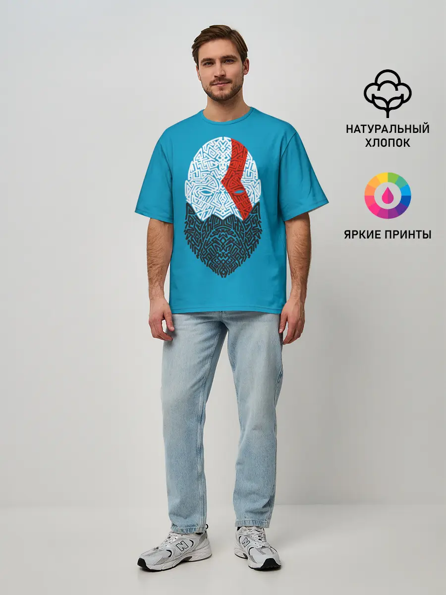 Мужская футболка оверсайз / Бог войны