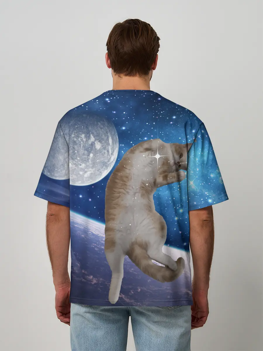 Мужская футболка оверсайз / Кисулькин в космосе