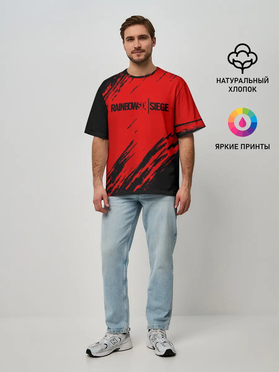Мужская футболка оверсайз / RAINBOW SIX SIEGE OUTBREAK