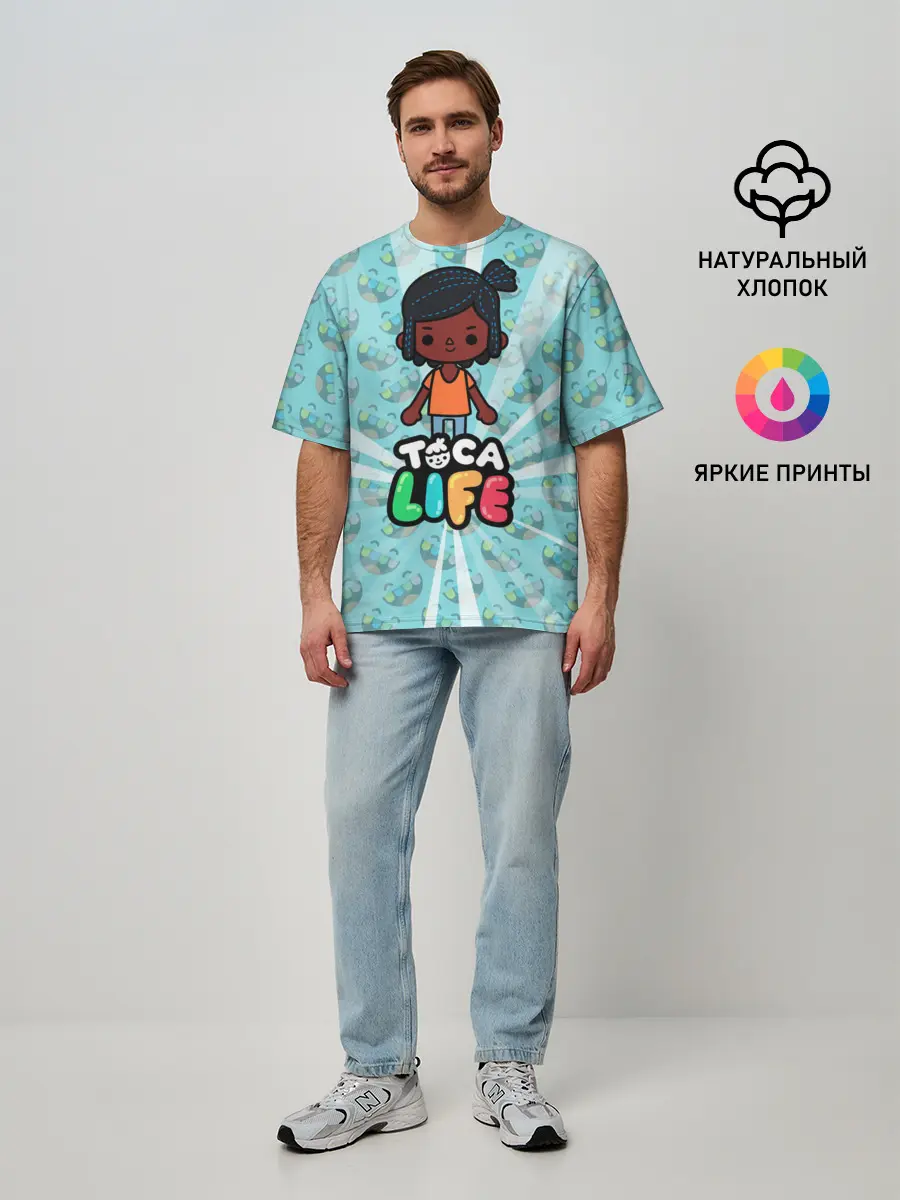 Мужская футболка оверсайз / Toca Life World