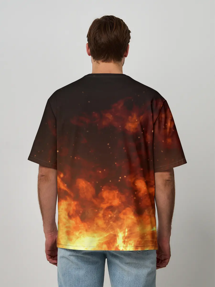 Мужская футболка оверсайз / БОЛЬ ВРЕМЕННА | ТРИУМФ ВЕЧЕН