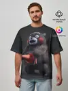 Мужская футболка оверсайз / Kumamon прикрылся