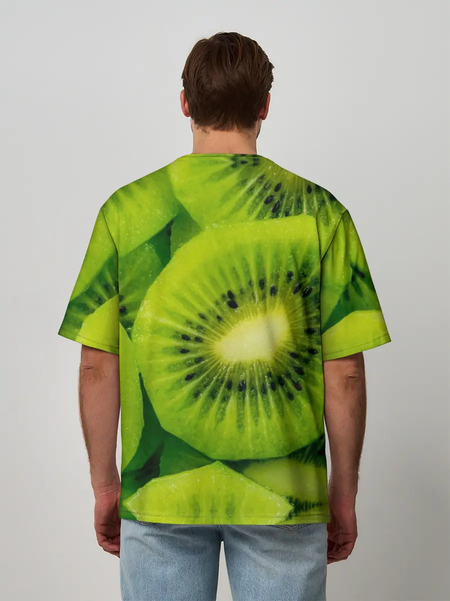 Мужская футболка оверсайз / Зеленый киви