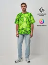 Мужская футболка оверсайз / Зеленая мозаика