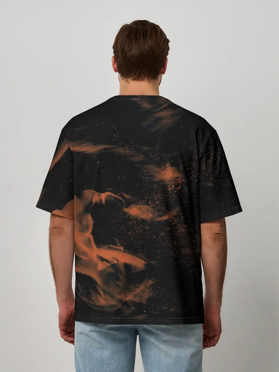 Мужская футболка оверсайз / Чёрный клевер удар Аста мечом