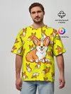Мужская футболка оверсайз / Corgi
