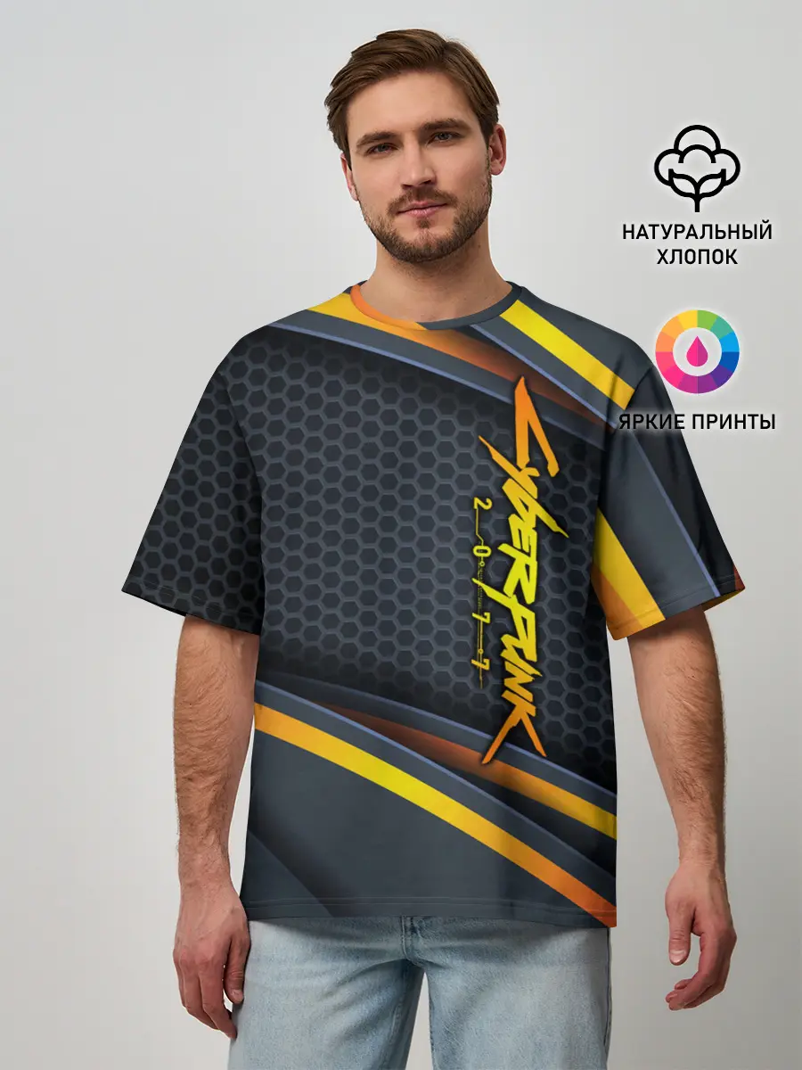 Мужская футболка оверсайз / Cyberpunk 2077