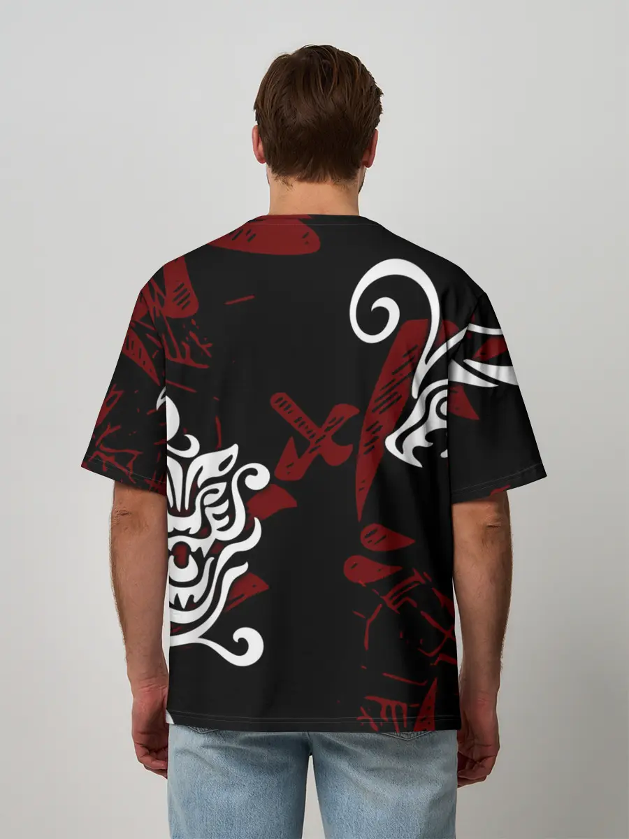 Мужская футболка оверсайз / ТОКИЙСКИЕ МСТИТЕЛИ ТАТУ ЛОГО