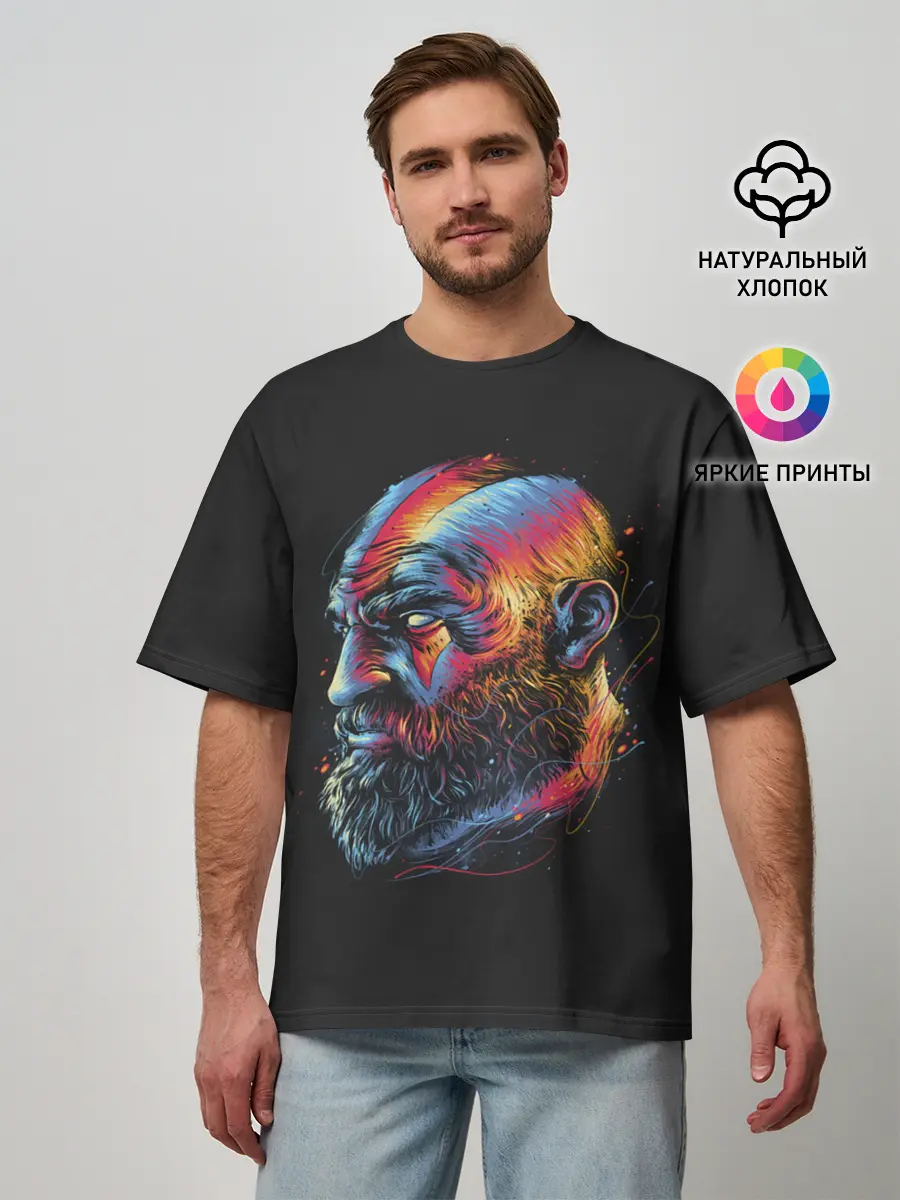 Мужская футболка оверсайз / Rainbow of war