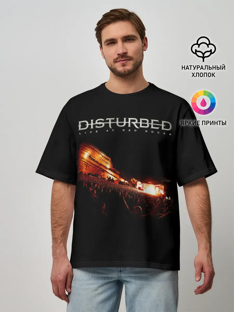 Мужская футболка оверсайз / Live at Red Rocks - Disturbed