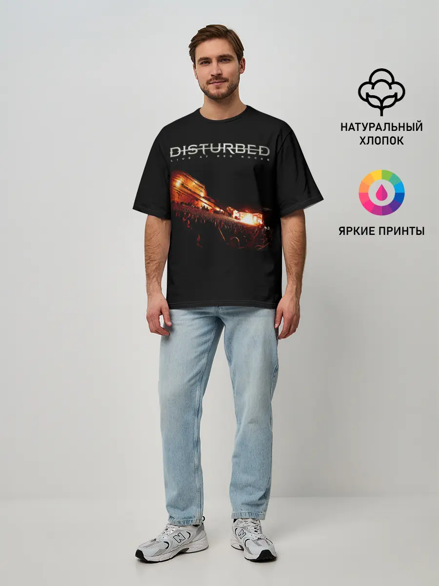Мужская футболка оверсайз / Live at Red Rocks - Disturbed