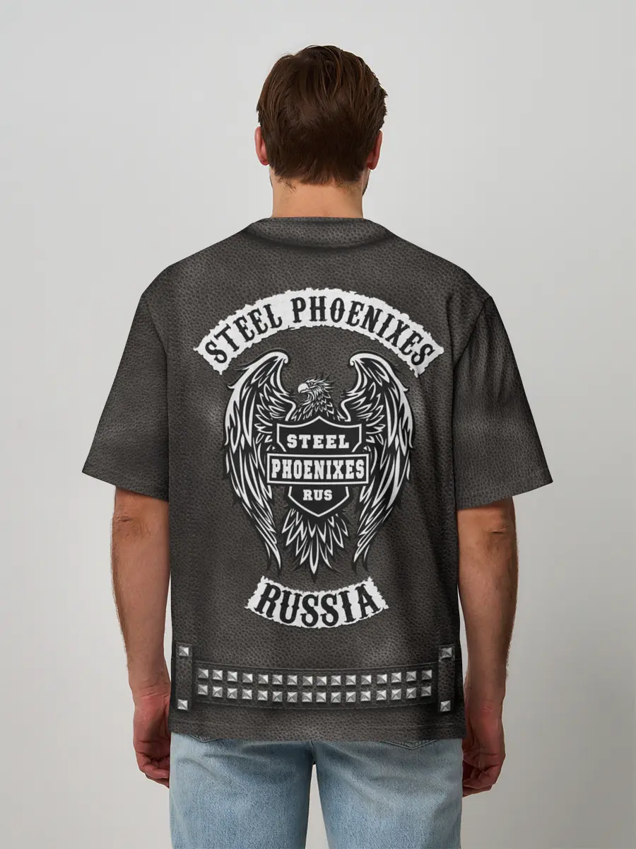 Мужская футболка оверсайз / Косуха Байкерская