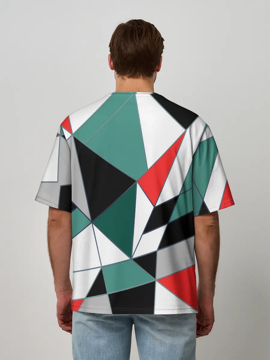 Мужская футболка оверсайз / Абстрактный геометрический