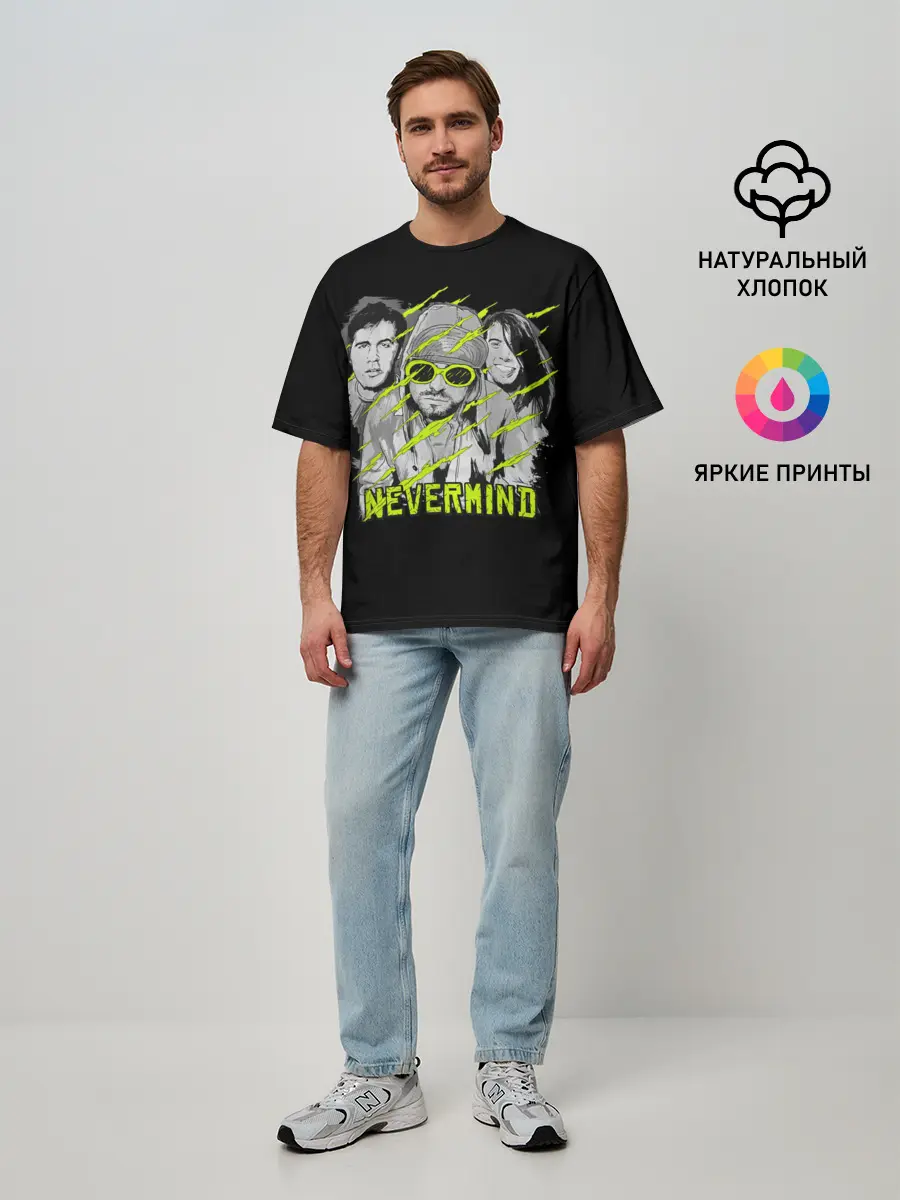 Мужская футболка оверсайз / Nevermind