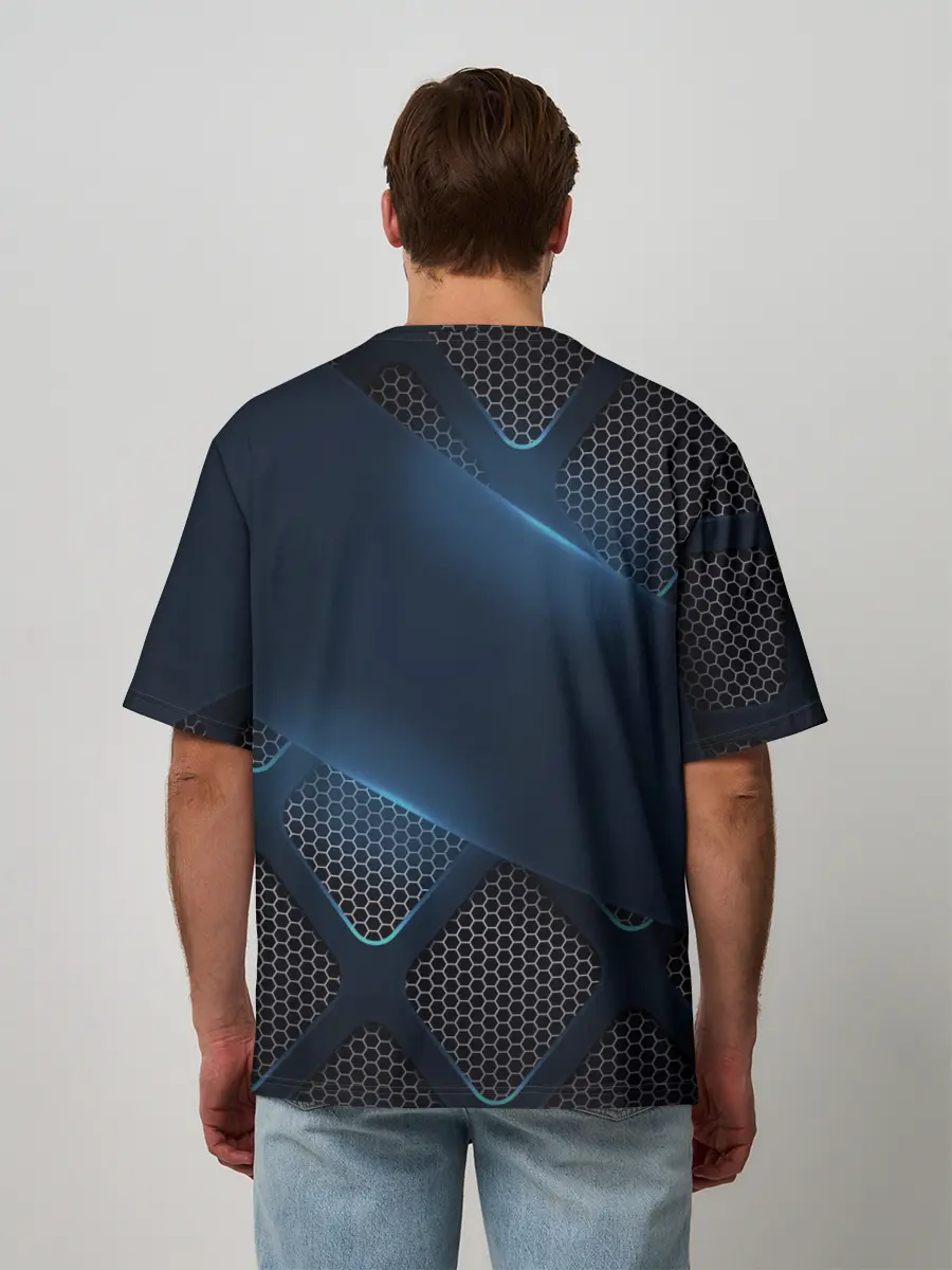 Мужская футболка оверсайз / MERCEDES BENZ | 3D Geometry 3Д