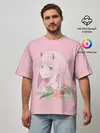 Мужская футболка оверсайз / Pink Zero Two