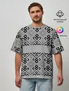 Мужская футболка оверсайз / Русские народные узоры