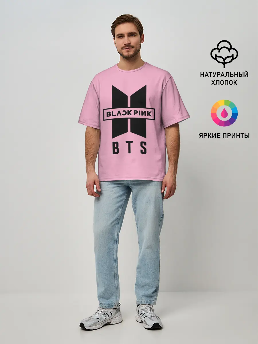 Мужская футболка оверсайз / BTS and BLACKPINK