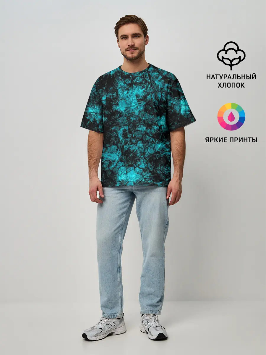 Мужская футболка оверсайз / Кроваво-грязные пятна