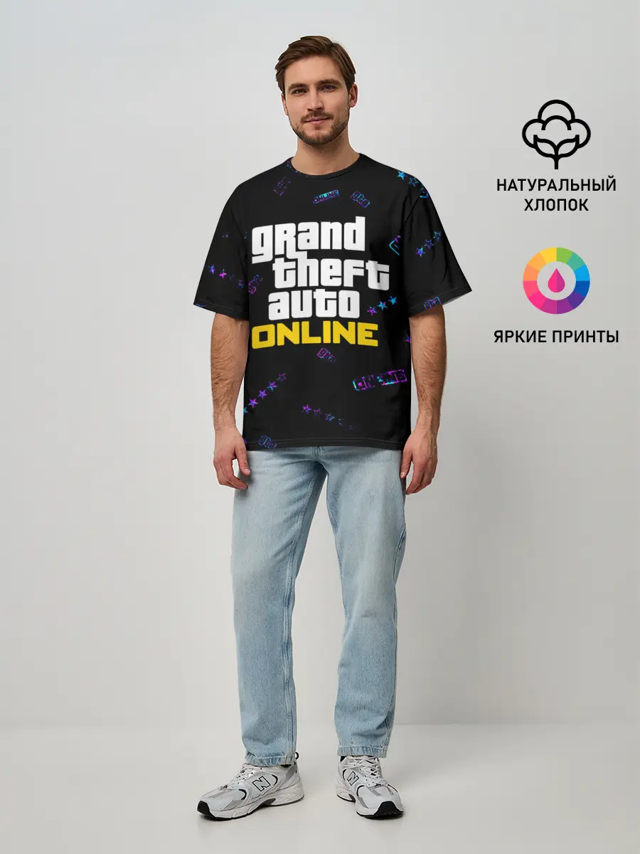 Мужская футболка оверсайз / GTA ONLINE / ГТА ОНЛАЙН
