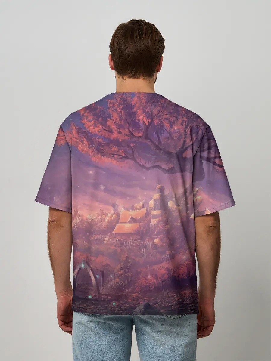 Мужская футболка оверсайз / Fantasy Forest