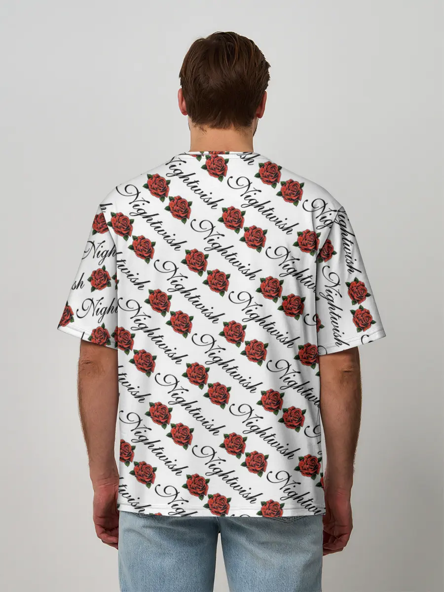 Мужская футболка оверсайз / Nightwish Roses / Найтвиш