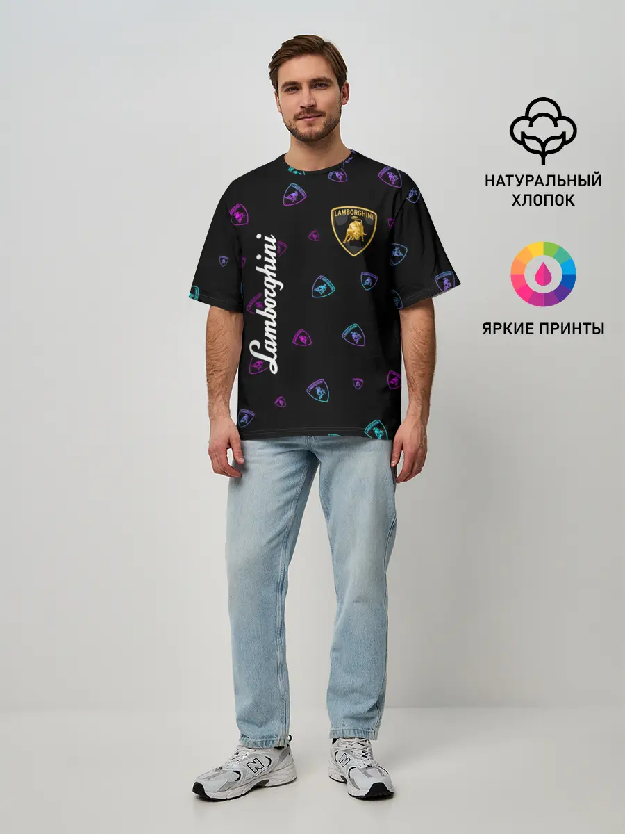 Мужская футболка оверсайз / LAMBORGHINI / Ламборгини