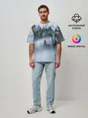 Мужская футболка оверсайз / Сумеречный лес