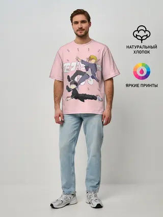 Мужская футболка оверсайз / Моб Психо 100