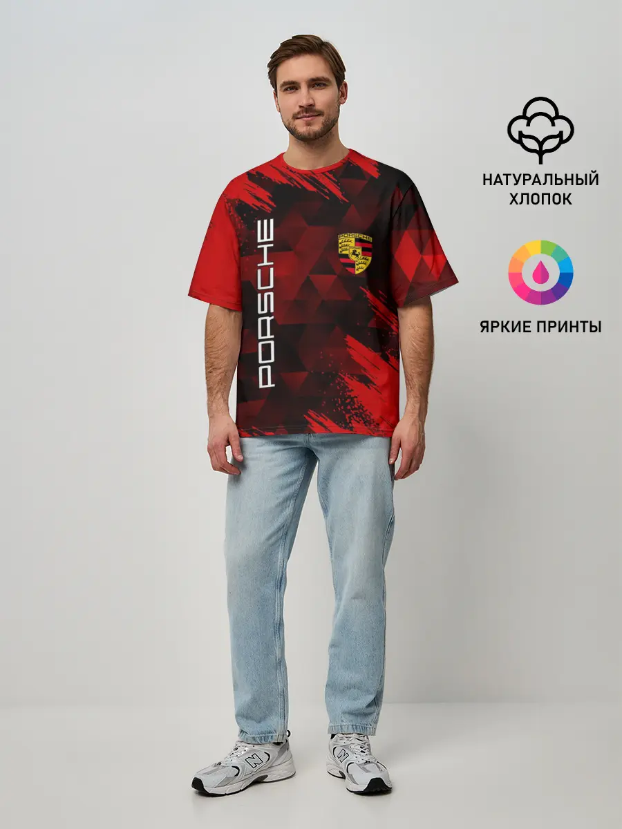 Мужская футболка оверсайз / PORSCHE