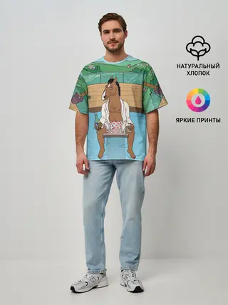 Мужская футболка оверсайз / Конь БоДжек