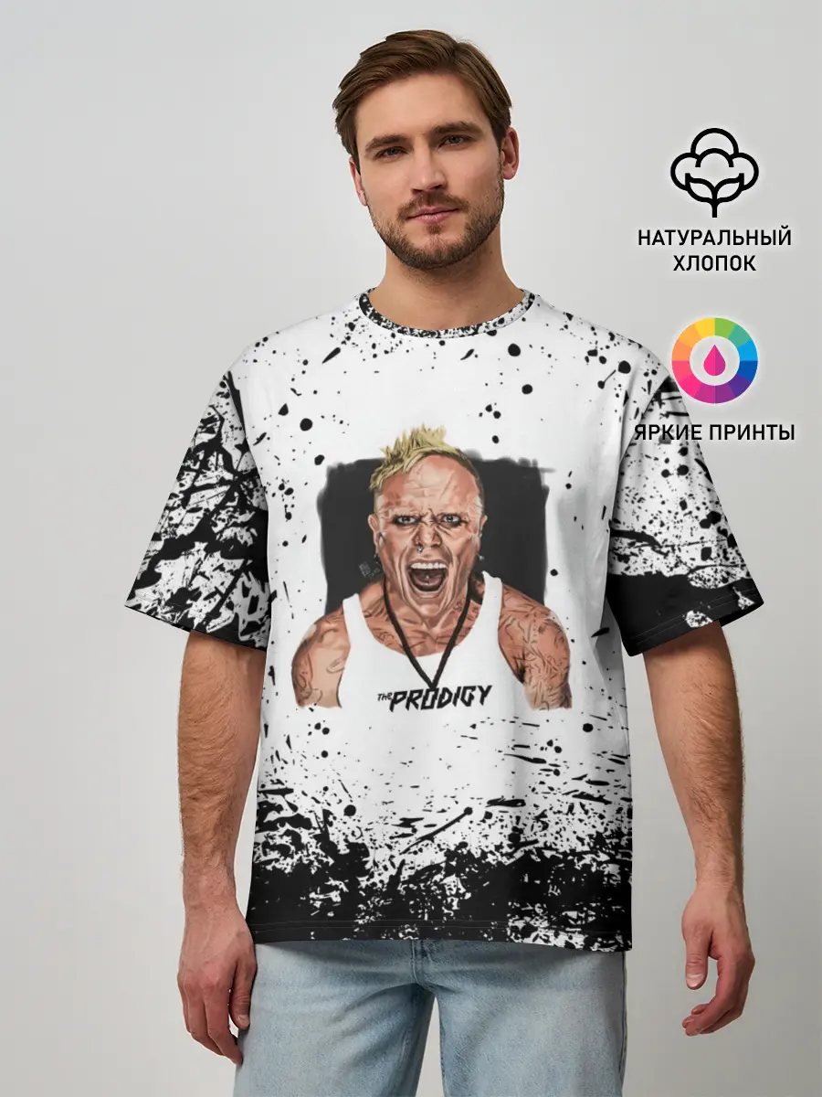 Мужская футболка оверсайз / THE PRODIGY | ПРОДИДЖИ