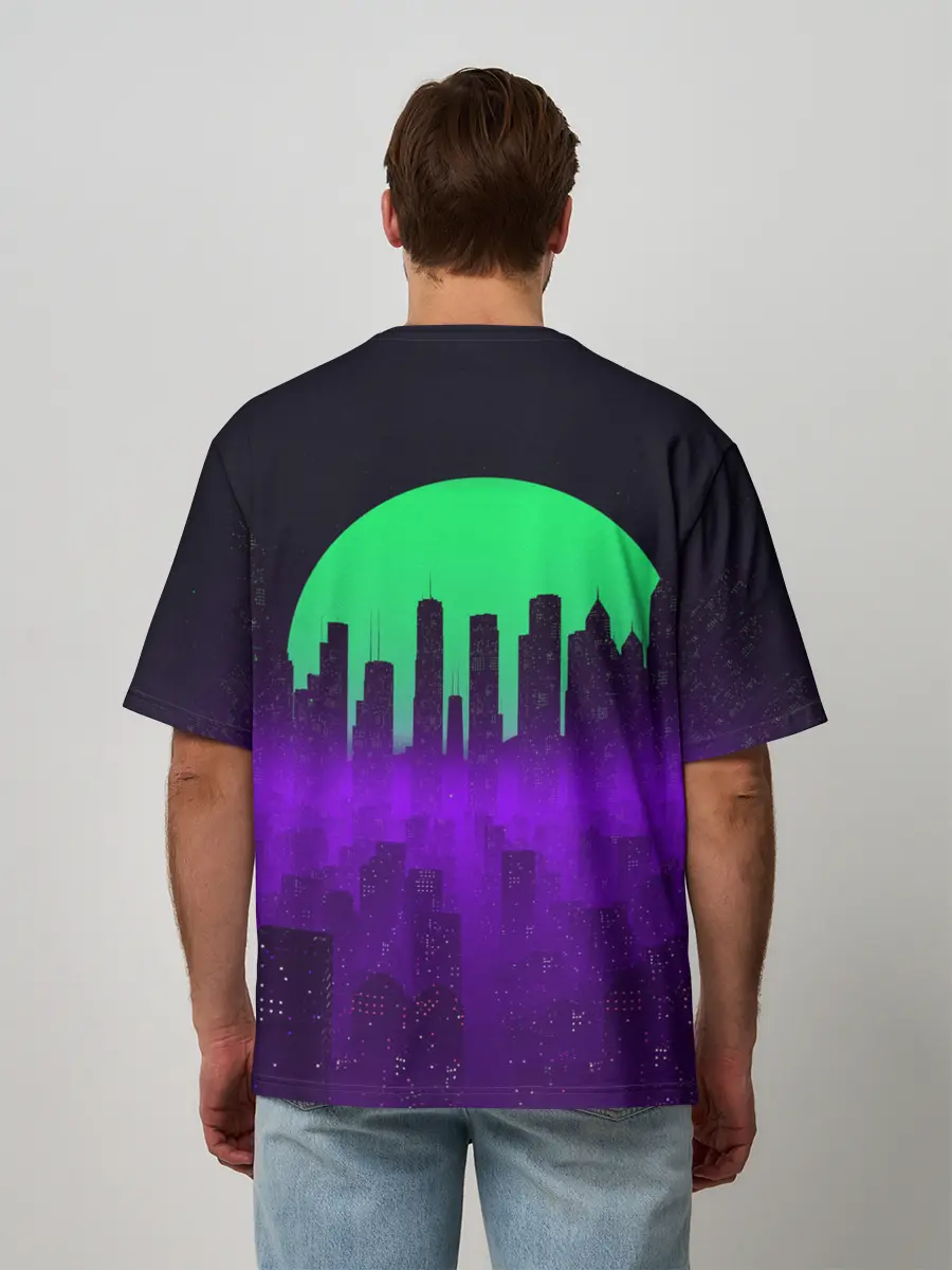 Мужская футболка оверсайз / НЕОНОВЫЙ ГОРОД