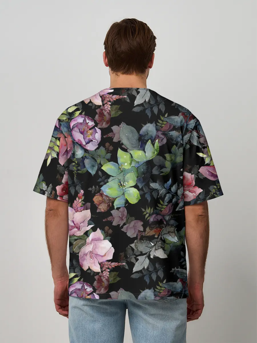 Мужская футболка оверсайз / Цветочный сад
