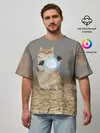 Мужская футболка оверсайз / Земляной кошак с расенганом