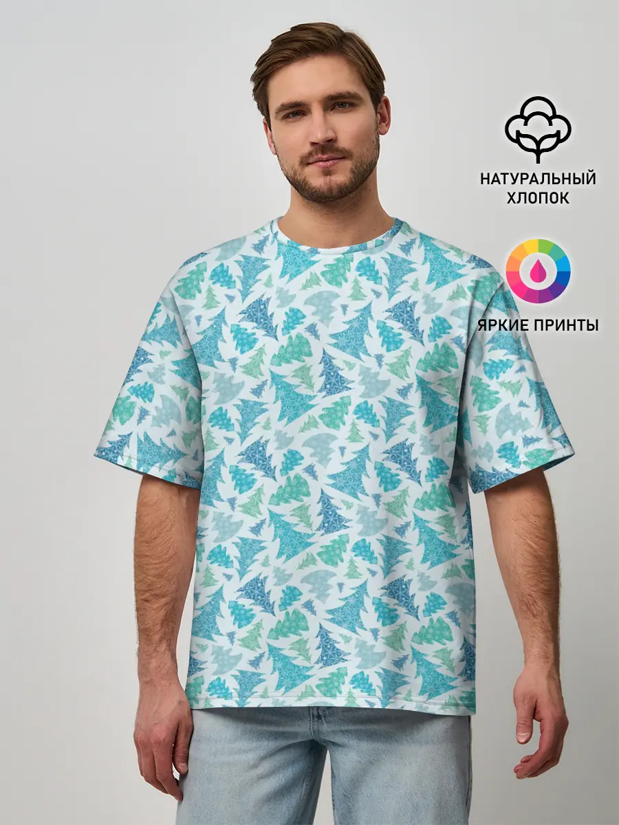 Мужская футболка оверсайз / Новый Год