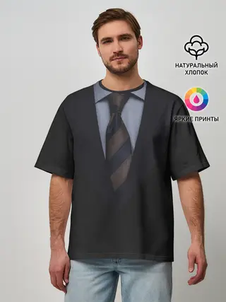 Мужская футболка оверсайз / Смокинг