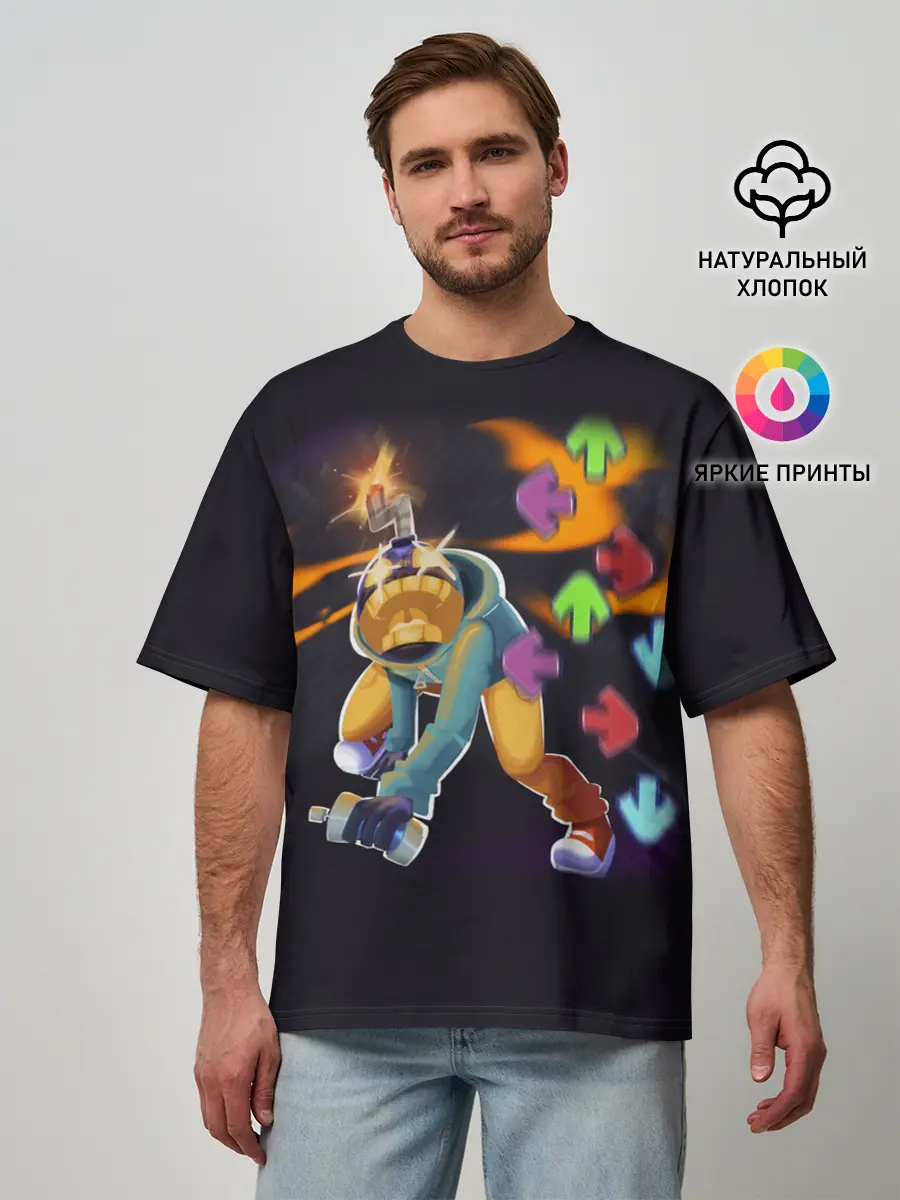 Мужская футболка оверсайз / Friday Night Funkin Whitty