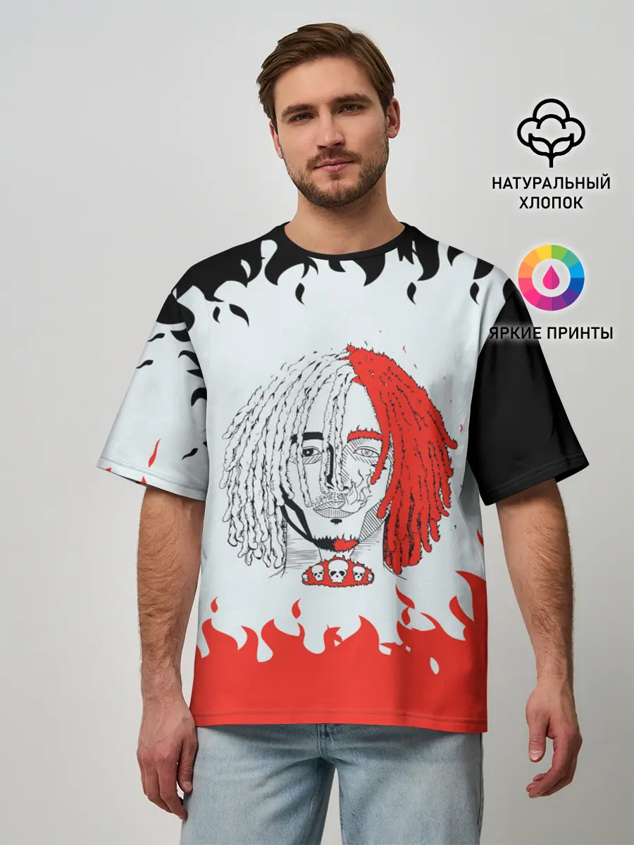 Мужская футболка оверсайз / LIL PUMP | ЛИЛ ПАМП