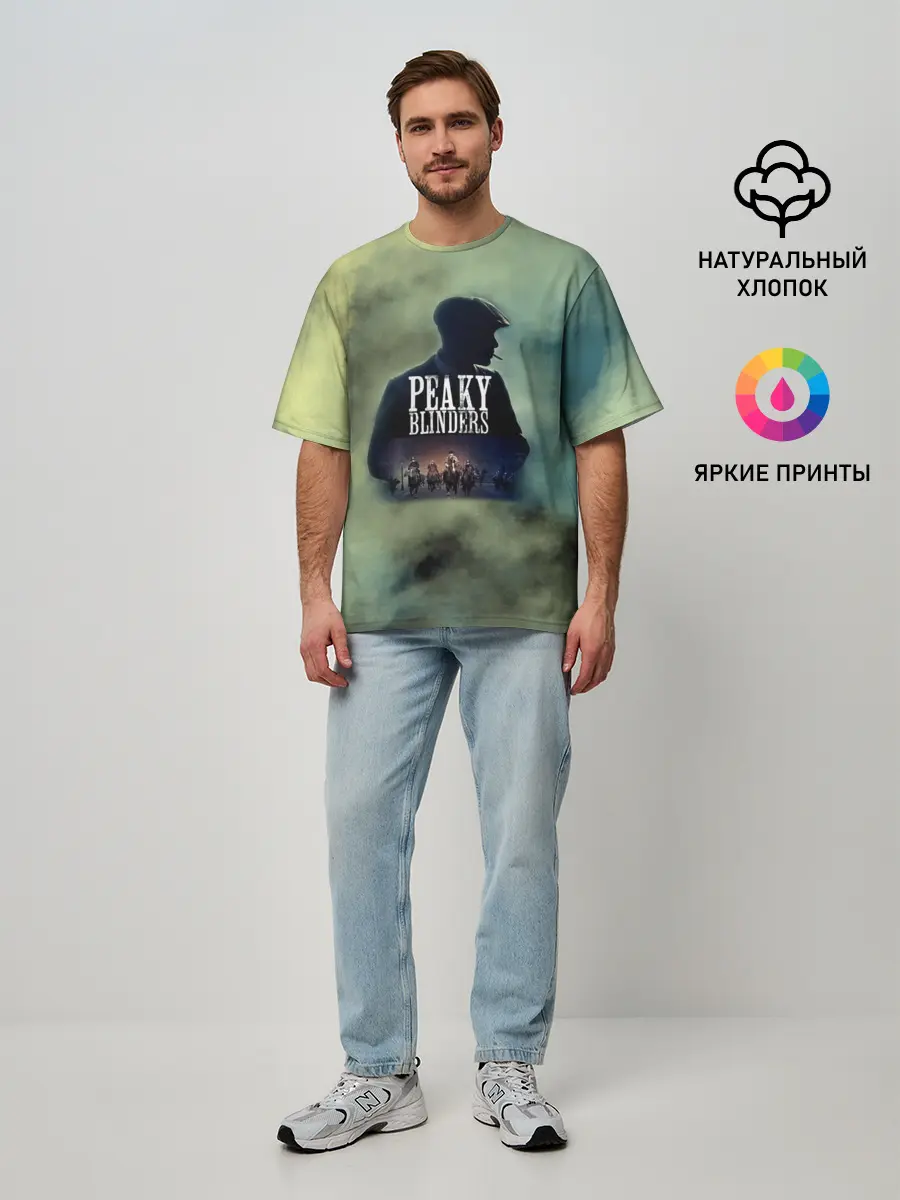 Мужская футболка оверсайз / Томас Острые козырьки