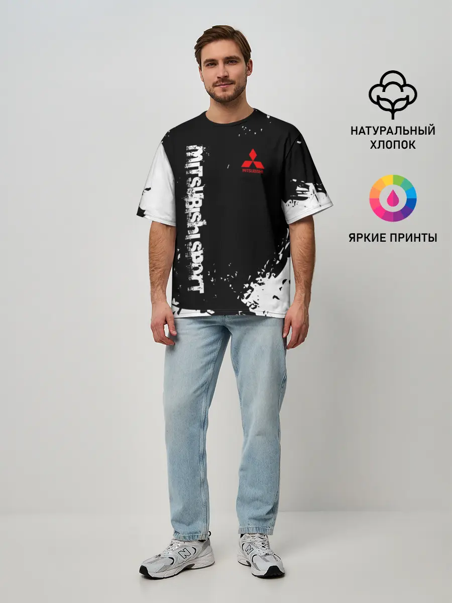 Мужская футболка оверсайз / MITSUBISHI SPORT