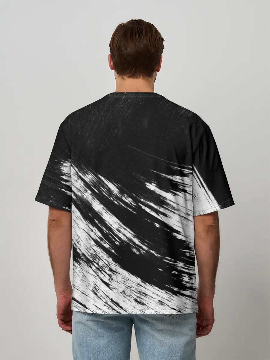 Мужская футболка оверсайз / abstraction black&white