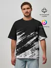 Мужская футболка оверсайз / abstraction black&white