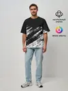 Мужская футболка оверсайз / abstraction black&white
