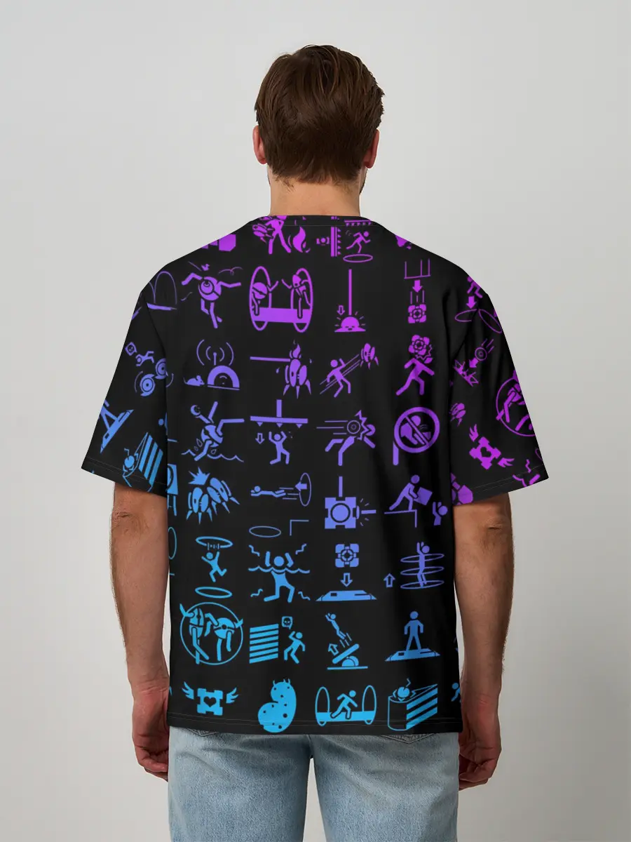 Мужская футболка оверсайз / Portal icons