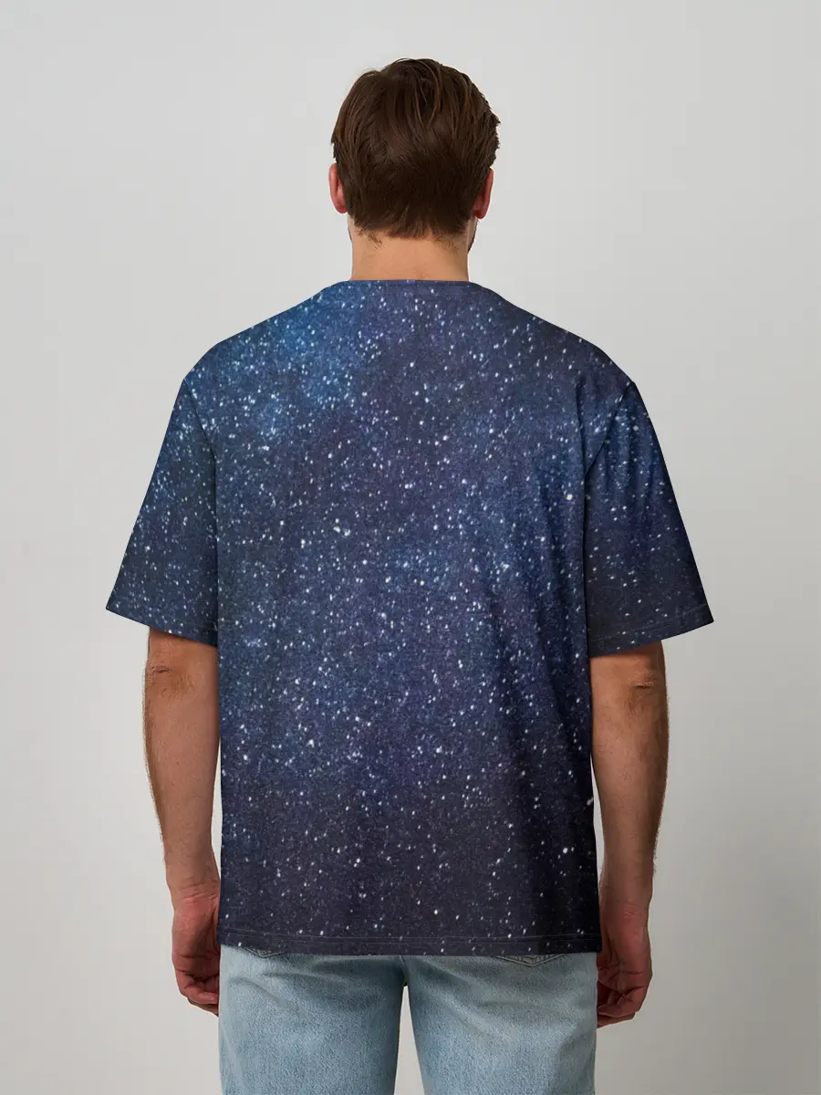 Мужская футболка оверсайз / Земля в космосе